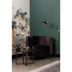 Dutchbone Fauteuils Fauteuil Lounge En Velours Noir -Fauteuils Shop fauteuil lounge en velours noir 1