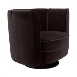 Dutchbone Fauteuils Fauteuil Lounge En Velours Noir -Fauteuils Shop fauteuil lounge en velours noir 3