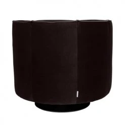 Dutchbone Fauteuils Fauteuil Lounge En Velours Noir -Fauteuils Shop fauteuil lounge en velours noir 4