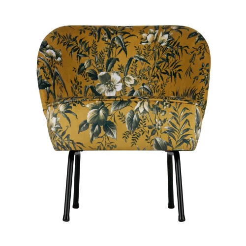 Fauteuil lounge en velours ocre Bepurehome Fauteuils Fauteuil Lounge En Velours Ocre -Fauteuils Shop fauteuil lounge en velours ocre 1