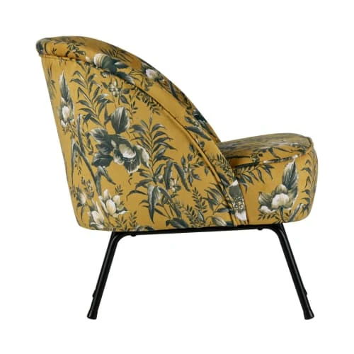 Fauteuil lounge en velours ocre Bepurehome Fauteuils Fauteuil Lounge En Velours Ocre -Fauteuils Shop fauteuil lounge en velours ocre 4