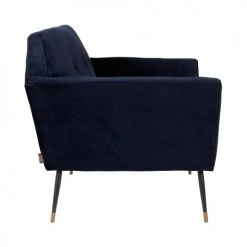 Dutchbone Fauteuils Fauteuil Lounge Velours Bleu -Fauteuils Shop fauteuil lounge velours bleu 3