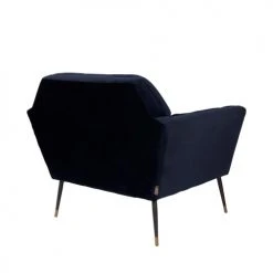 Dutchbone Fauteuils Fauteuil Lounge Velours Bleu -Fauteuils Shop fauteuil lounge velours bleu 4