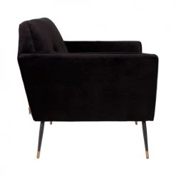 Dutchbone Fauteuils Fauteuil Lounge Velours Noir -Fauteuils Shop fauteuil lounge velours noir 3