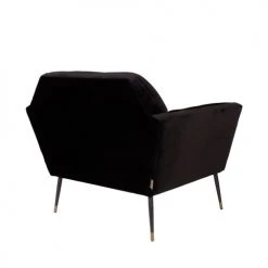 Dutchbone Fauteuils Fauteuil Lounge Velours Noir -Fauteuils Shop fauteuil lounge velours noir 4