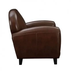 Rendez Vous Déco Fauteuils Fauteuil Marron En Croute De Cuir Enduite -Fauteuils Shop fauteuil marron en croute de cuir enduite 5