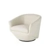 Maisons Du Monde Fauteuils Fauteuil Pivotant Blanc Chiné Et Pin