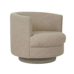 Now’s Home Fauteuils Fauteuil Pivotant En Lin Beige