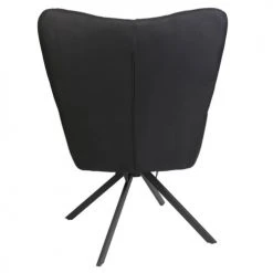 Altobuy Fauteuils Fauteuil Pivotant Tissu Noir Et Pieds Métal -Fauteuils Shop fauteuil pivotant tissu noir et pieds metal 4