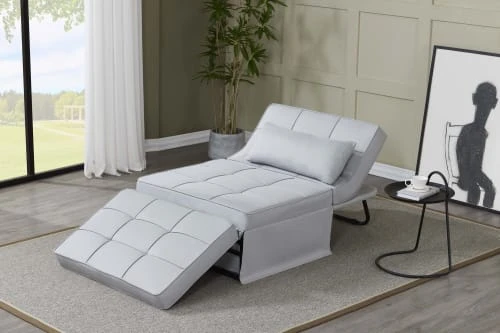 Fauteuil pouf ottoman gris 3 en 1 en tissu gris clair Concept Usine Fauteuils Fauteuil Pouf Ottoman Gris 3 En 1 En Tissu Gris Clair -Fauteuils Shop fauteuil pouf ottoman gris 3 en 1 en tissu gris clair 1