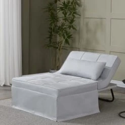 Concept Usine Fauteuils Fauteuil Pouf Ottoman Gris 3 En 1 En Tissu Gris Clair 2 Concept Usine Fauteuils Fauteuil Pouf Ottoman Gris 3 En 1 En Tissu Gris Clair -Fauteuils Shop fauteuil pouf ottoman gris 3 en 1 en tissu gris clair 2