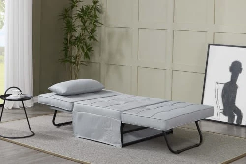 Fauteuil pouf ottoman gris 3 en 1 en tissu gris clair Concept Usine Fauteuils Fauteuil Pouf Ottoman Gris 3 En 1 En Tissu Gris Clair -Fauteuils Shop fauteuil pouf ottoman gris 3 en 1 en tissu gris clair 3