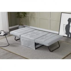 Concept Usine Fauteuils Fauteuil Pouf Ottoman Gris 3 En 1 En Tissu Gris Clair 4 Concept Usine Fauteuils Fauteuil Pouf Ottoman Gris 3 En 1 En Tissu Gris Clair -Fauteuils Shop fauteuil pouf ottoman gris 3 en 1 en tissu gris clair 4