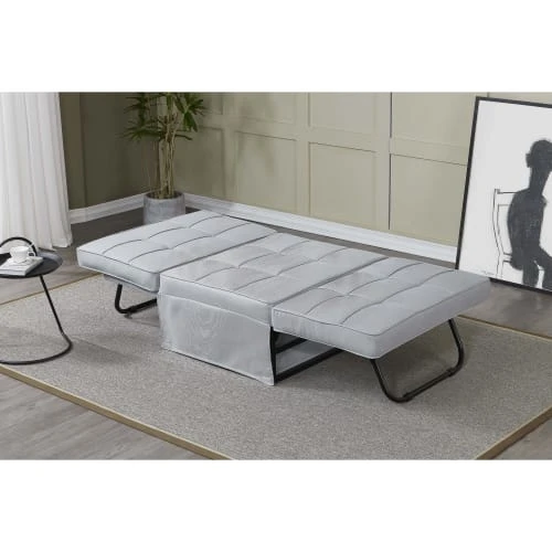 Fauteuil pouf ottoman gris 3 en 1 en tissu gris clair Concept Usine Fauteuils Fauteuil Pouf Ottoman Gris 3 En 1 En Tissu Gris Clair -Fauteuils Shop fauteuil pouf ottoman gris 3 en 1 en tissu gris clair 4