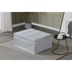 Concept Usine Fauteuils Fauteuil Pouf Ottoman Gris 3 En 1 En Tissu Gris Clair 5 Concept Usine Fauteuils Fauteuil Pouf Ottoman Gris 3 En 1 En Tissu Gris Clair -Fauteuils Shop fauteuil pouf ottoman gris 3 en 1 en tissu gris clair 5