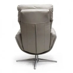 My New Design Fauteuils Fauteuil Relax Avec Pouf Base étoile Aluminium - Cuir Beige -Fauteuils Shop fauteuil relax avec pouf base etoile aluminium cuir beige 3