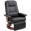 Homcom Fauteuils Fauteuil Relax Inclinable Pivotant Bois Revêtement Synthétique Noir