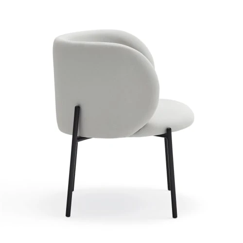 Fauteuil rembourré en gris clair et pied en métal TEULAT Fauteuils Fauteuil Rembourré En Gris Clair Et Pied En Métal -Fauteuils Shop fauteuil rembourre en gris clair et pied en metal 3