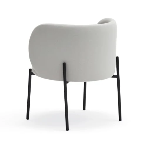 Fauteuil rembourré en gris clair et pied en métal TEULAT Fauteuils Fauteuil Rembourré En Gris Clair Et Pied En Métal -Fauteuils Shop fauteuil rembourre en gris clair et pied en metal 5