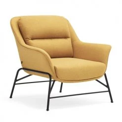 TEULAT Fauteuils Fauteuil Rembourré En Moutarde Et Pied En Métal