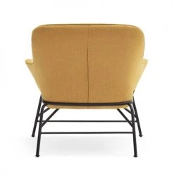 TEULAT Fauteuils Fauteuil Rembourré En Moutarde Et Pied En Métal -Fauteuils Shop fauteuil rembourre en moutarde et pied en metal 4