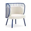 TEULAT Fauteuils Fauteuil Rembourré Et Structure Métallique En Bleu Foncé