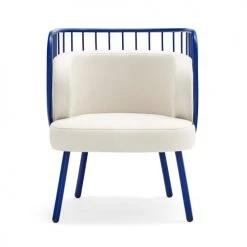 TEULAT Fauteuils Fauteuil Rembourré Et Structure Métallique En Bleu Foncé -Fauteuils Shop fauteuil rembourre et structure metallique en bleu fonce 2