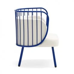 TEULAT Fauteuils Fauteuil Rembourré Et Structure Métallique En Bleu Foncé -Fauteuils Shop fauteuil rembourre et structure metallique en bleu fonce 3
