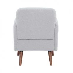 Drawer Fauteuils Fauteuil Rétro En Tissu Bouclette Pieds Bois Foncé Gris Clair -Fauteuils Shop fauteuil retro en tissu bouclette pieds bois fonce gris clair 3