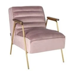 Mathi Design Fauteuils Fauteuil Retro En Velours Rose -Fauteuils Shop fauteuil retro en velours rose 4