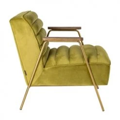 Mathi Design Fauteuils Fauteuil Retro En Velours Vert -Fauteuils Shop fauteuil retro en velours vert 2