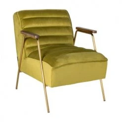 Mathi Design Fauteuils Fauteuil Retro En Velours Vert