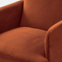 Drawer Fauteuils Fauteuil Rétro Velours Rouille -Fauteuils Shop fauteuil retro velours rouille 3