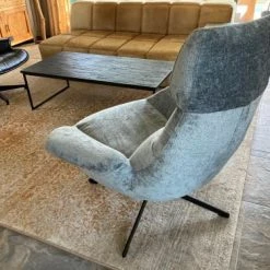 Mathi Design Fauteuils Fauteuil Rotatif En Velours Bleu -Fauteuils Shop fauteuil rotatif en velours bleu 3