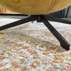 Mathi Design Fauteuils Fauteuil Rotatif En Velours Moutarde -Fauteuils Shop fauteuil rotatif en velours moutarde 2