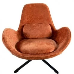 Mathi Design Fauteuils Fauteuil Rotatif En Velours Orange -Fauteuils Shop fauteuil rotatif en velours orange 6