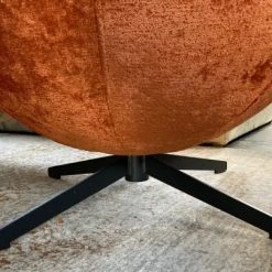 Mathi Design Fauteuils Fauteuil Rotatif En Velours Orange -Fauteuils Shop fauteuil rotatif en velours orange 8