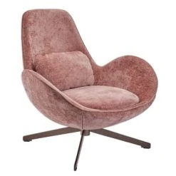 Mathi Design Fauteuils Fauteuil Rotatif En Velours Bleu Gris -Fauteuils Shop fauteuil rotatif en velours rose 5