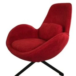 Mathi Design Fauteuils Fauteuil Rotatif En Tissu Gris -Fauteuils Shop fauteuil rotatif velours rouge 2