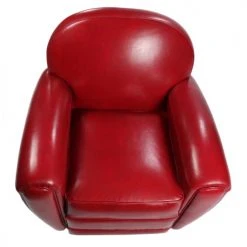 Rendez Vous Déco Fauteuils Fauteuil Rouge En Croute De Cuir Enduite -Fauteuils Shop fauteuil rouge en croute de cuir enduite 3