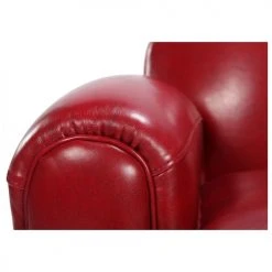 Rendez Vous Déco Fauteuils Fauteuil Rouge En Croute De Cuir Enduite -Fauteuils Shop fauteuil rouge en croute de cuir enduite 4