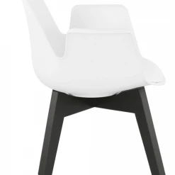 Kokoon Design Fauteuils Fauteuil Scandinave Rembourré Assise Blanc Pieds Noir -Fauteuils Shop fauteuil scandinave rembourre assise blanc pieds noir 1
