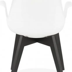 Kokoon Design Fauteuils Fauteuil Scandinave Rembourré Assise Blanc Pieds Noir -Fauteuils Shop fauteuil scandinave rembourre assise blanc pieds noir 2