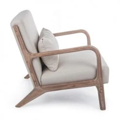 Mathi Design Fauteuils Fauteuil Scandinave Tissu Crème -Fauteuils Shop fauteuil scandinave tissu creme 2