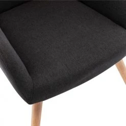 Moloo Fauteuils Fauteuil Tissu Gris Foncé Pieds Bois -Fauteuils Shop fauteuil tissu gris fonce pieds bois 3
