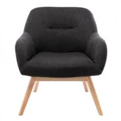 Moloo Fauteuils Fauteuil Tissu Gris Foncé Pieds Bois -Fauteuils Shop fauteuil tissu gris fonce pieds bois 4