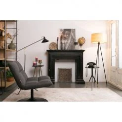 Dutchbone Fauteuils Fauteuil Tissu Pivotant Lounge Gris Anthracite 2 Dutchbone Fauteuils Fauteuil Tissu Pivotant Lounge Gris Anthracite -Fauteuils Shop fauteuil tissu pivotant lounge gris anthracite 2
