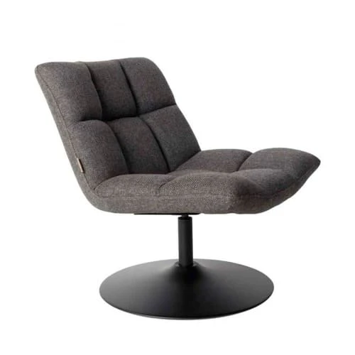 Fauteuil tissu pivotant lounge gris anthracite Dutchbone Fauteuils Fauteuil Tissu Pivotant Lounge Gris Anthracite -Fauteuils Shop fauteuil tissu pivotant lounge gris anthracite