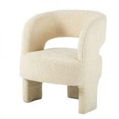 Maisons Du Monde Fauteuils Fauteuil Tripode Ă Bouclettes Blanches
