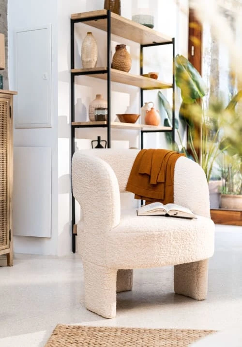 Fauteuil tripode à bouclettes blanches Maisons Du Monde Fauteuils Fauteuil Tripode à Bouclettes Blanches -Fauteuils Shop fauteuil tripode a bouclettes blanches 1000 16 29 209949 6